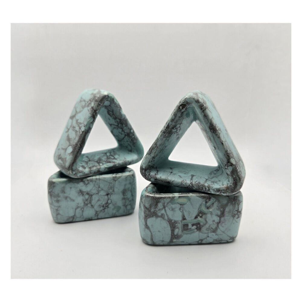 Rare Midcentury VERA NEUMANN  Triangle Ceramic Napkin Holder Set Of Four